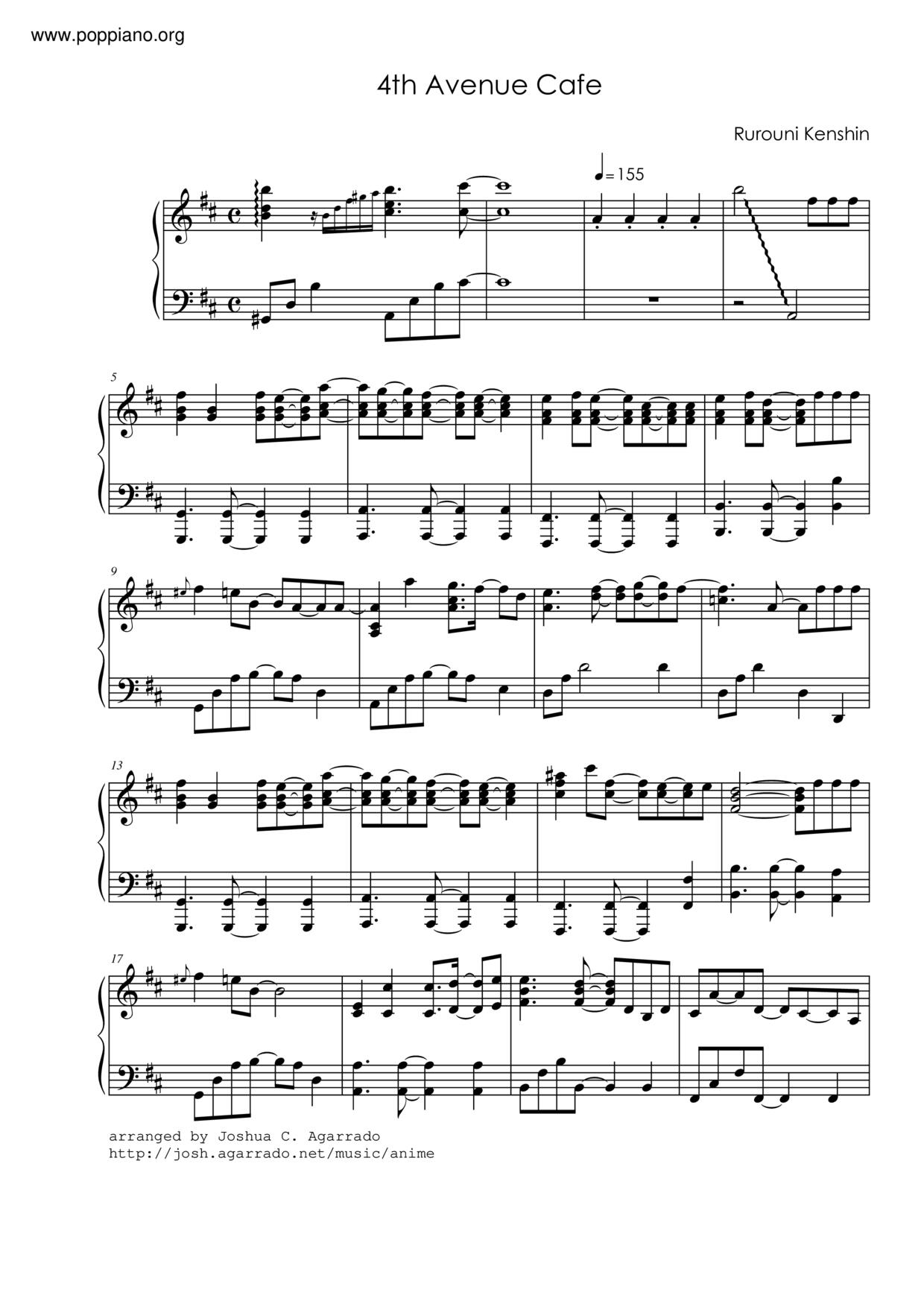 ☆ L'Arc-en-Ciel-the Fourth Avenue Cafe Sheet Music pdf, - Free