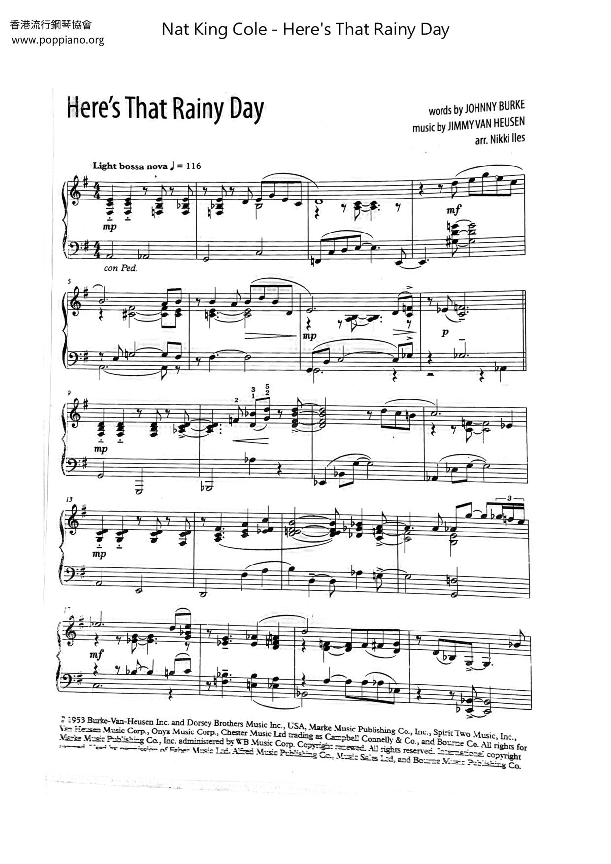 ボーカル　ビッグバンド譜面：HERE'S THAT RAINY DAY Here's That Rainy Day arranged by Rick Stitzel - YouTube