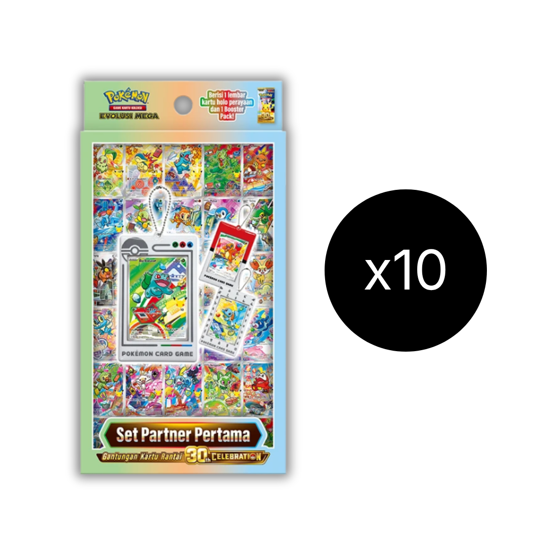 Pokemon ID 30th Celebration Set Partner Pertama Gantungan Kartu Rantai Box