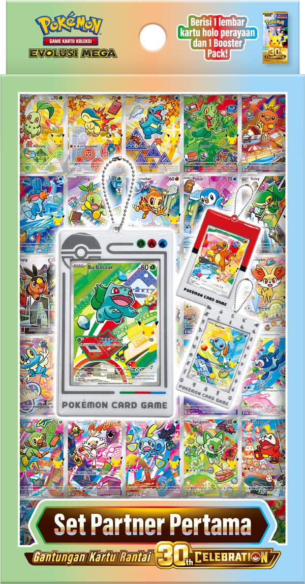 Pokemon ID MA6 30th Celebration Set Partner Pertama Gantungan Kartu Rantai