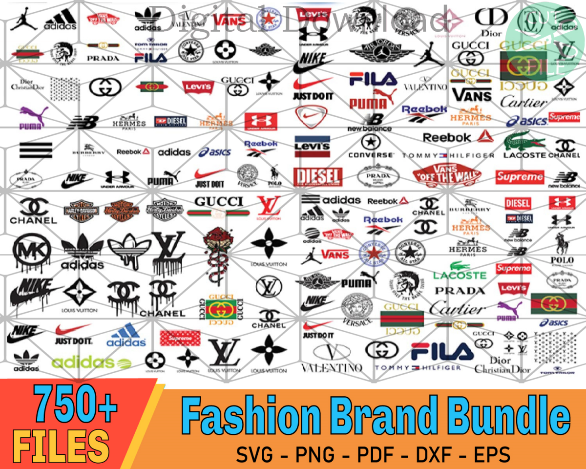 750+ Files Fashion Brand Bundle Svg Luxury Brand - SilkySVG