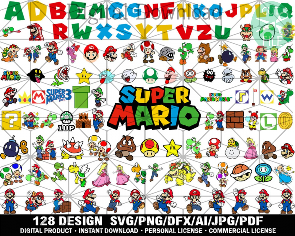 128+ Mario Bundle Svg, Mario Svg, Mario Family Svg - SilkySVG