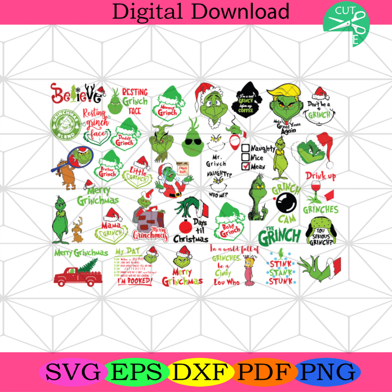 Grinch Bundle Svg, Children Books Svg, Christmas Svg, Grinch Santa Svg ...