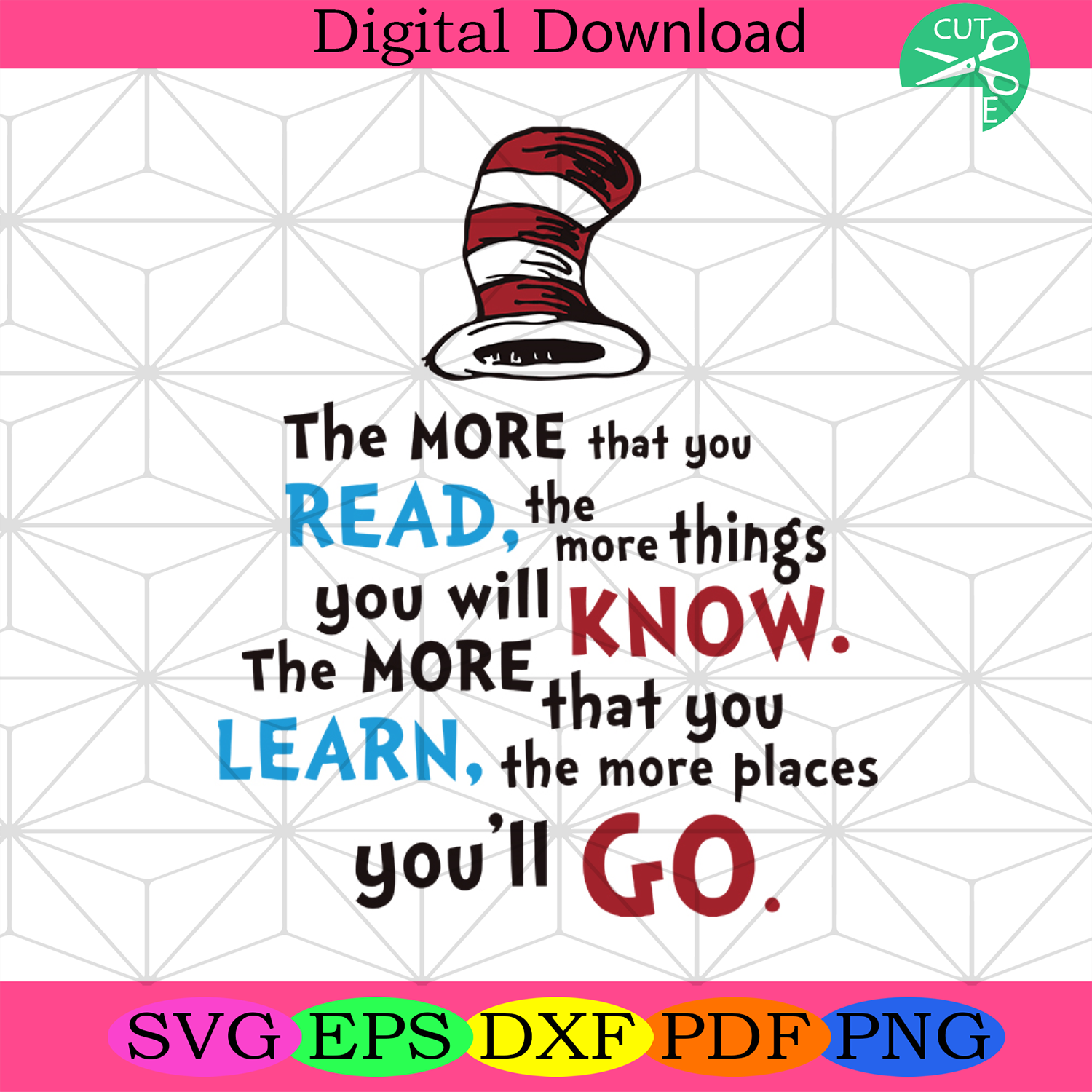 The More That You Read The More Things, You Will Know Svg - SilkySVG