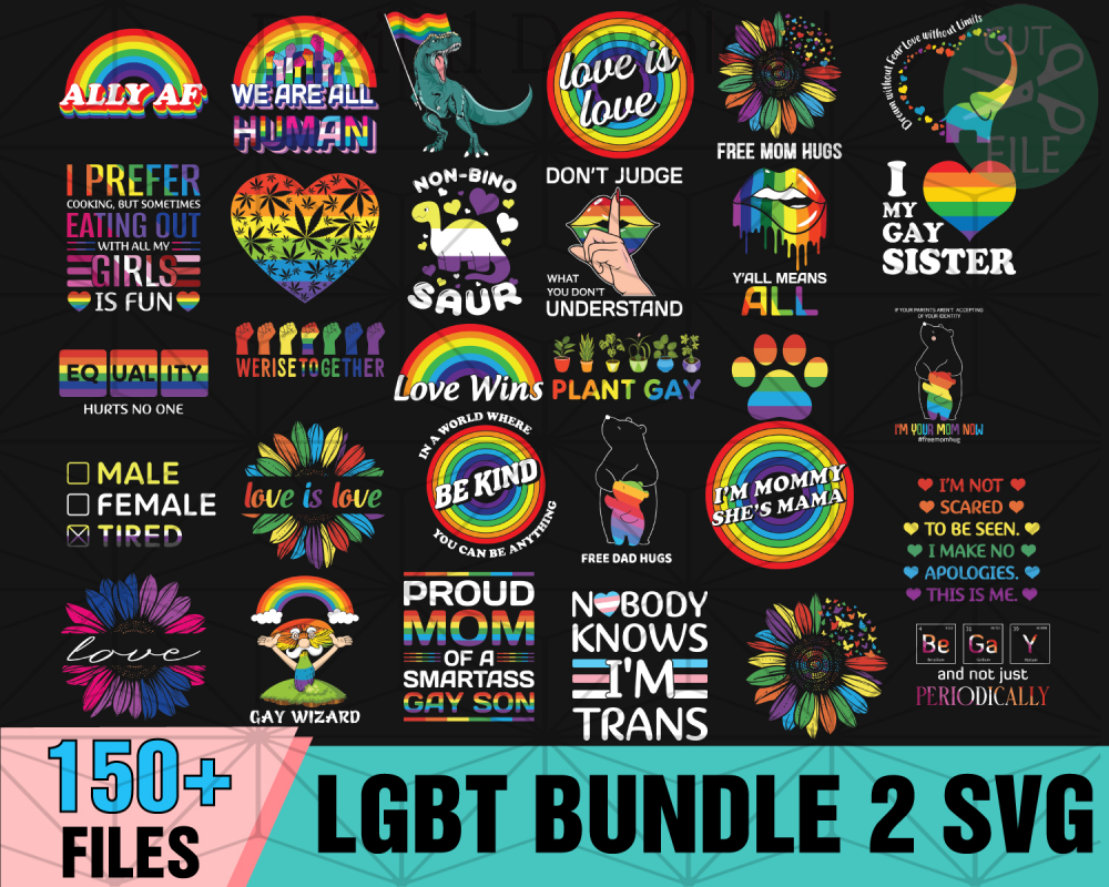 Lgbt Bundle Svg Pride Awareness Month Svg Lgbt Flag Svg Rainbow