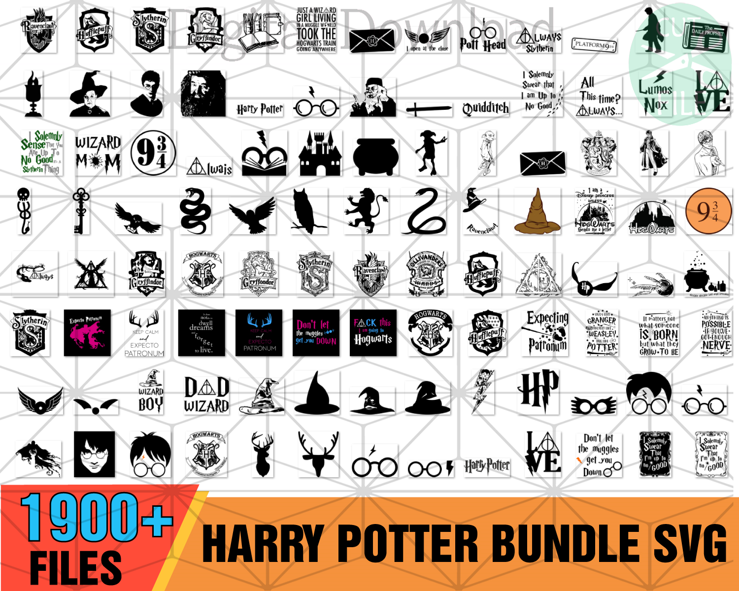 1900 Harry Potter Bundle SVG, Harry Potter Svg, Hogwarts Svg, Magic Svg ...