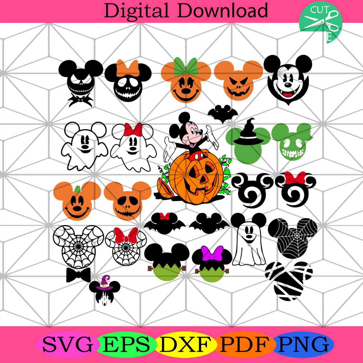 Bundle Mickey Head Halloween Svg, Halloween Svg, Mickey Mouse Svg