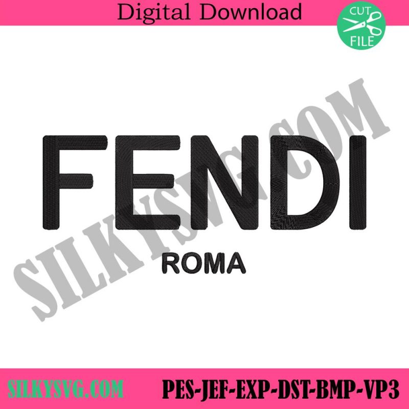 fendi-roma-wordmark-black-logo-embroidery-design-download