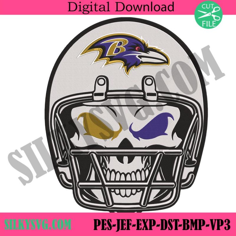 skull-helmet-baltimore-ravens-nfl-embroidery-design