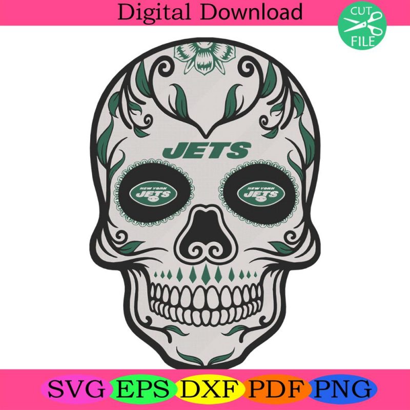 Skull Mandala New York Jets NFL Embroidery Design Download