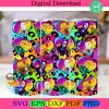 horror-movie-characters-icons-rainbow-halloween-png-tumbler-wrap-designs-friends-neon-cheetah-spooky-season-sublimation