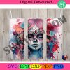 seamless-graffiti-pink-day-of-the-dead-design-halloween-20oz-skinny-straight-tumbler-sublimation-design-tumbler-wrap