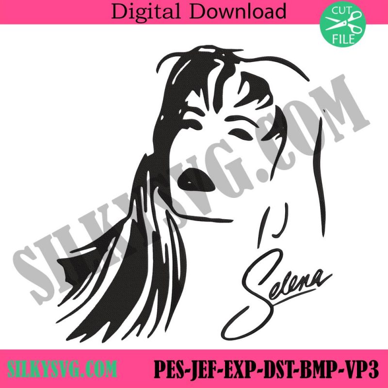 selena-quintanilla-silhouette-embroidery-instant-download