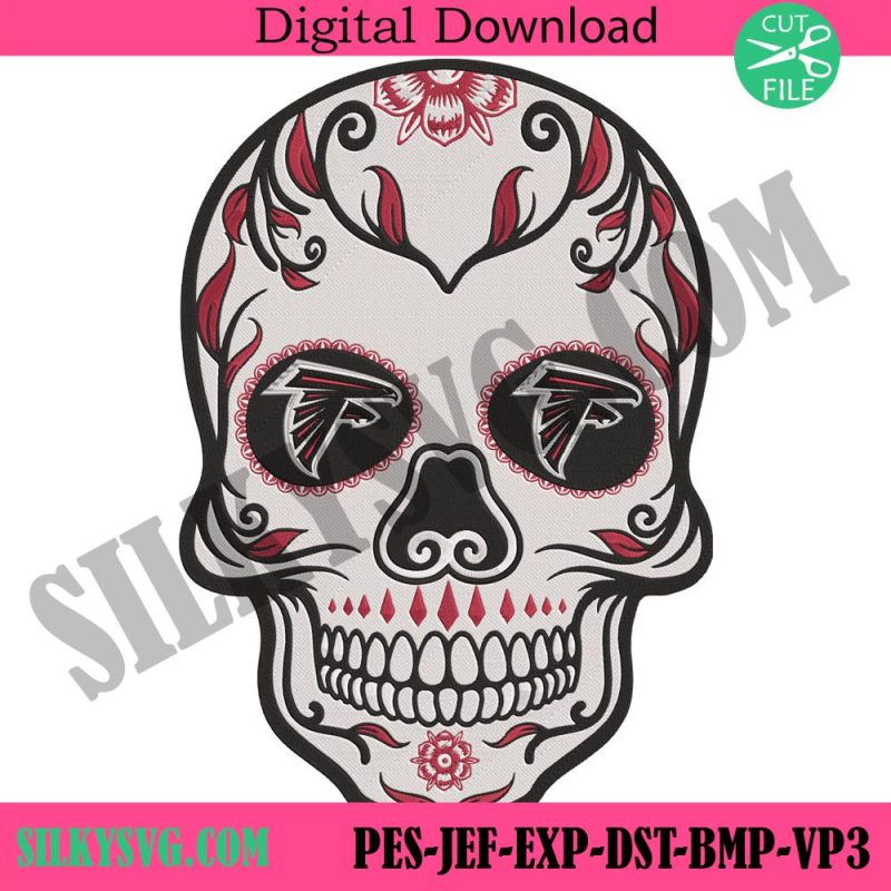 sugar-skull-atlanta-falcons-nfl-embroidery-design-download