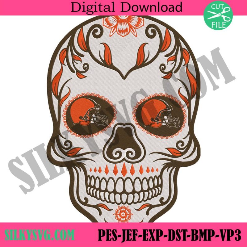 sugar-skull-cleveland-browns-nfl-embroidery-design-download