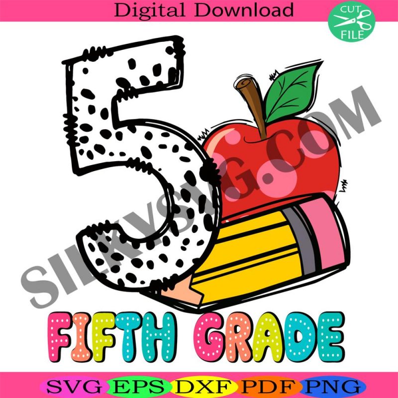 fifth-grade-svg-5th-grade-svg-5th-dalmatian-dots-svg-back-to-school-svg-apple-pencil-svg-school-svg