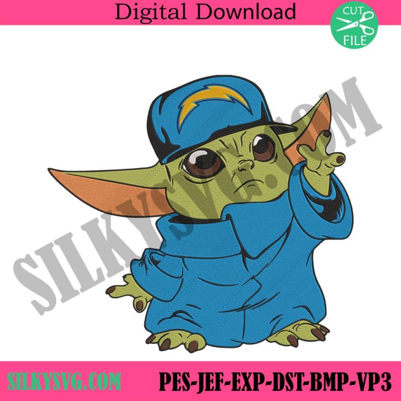 los-angeles-chargers-cap-baby-yoda-embroidery-design-download