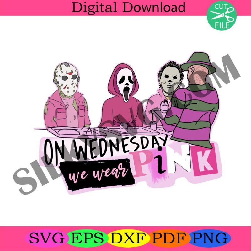 mean-girls-on-wednesday-we-wear-pink-halloween-freddy-jason-mike-scream-funny-png-digital