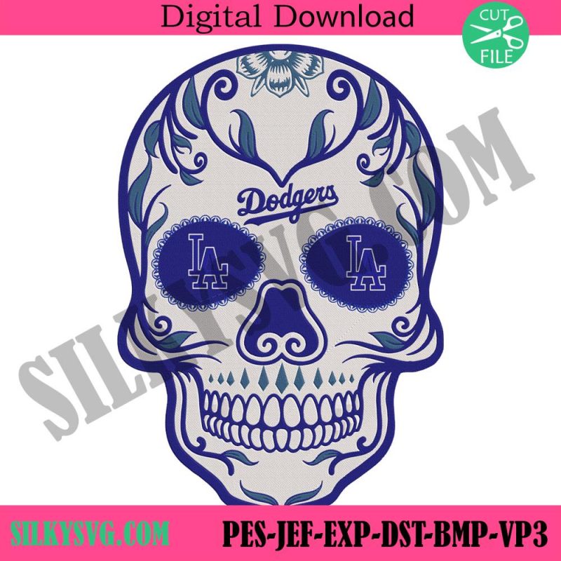 skull-mandala-los-angeles-dodgers-embroidery-design-download