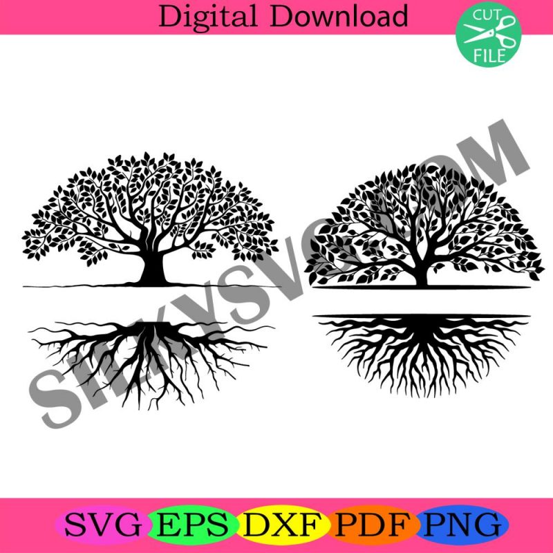 split-tree-monogram-svg-split-monogram-tree-of-life-svg-cut-file-split-monogram-svg-family-tree-svg-laser-cnc-plott