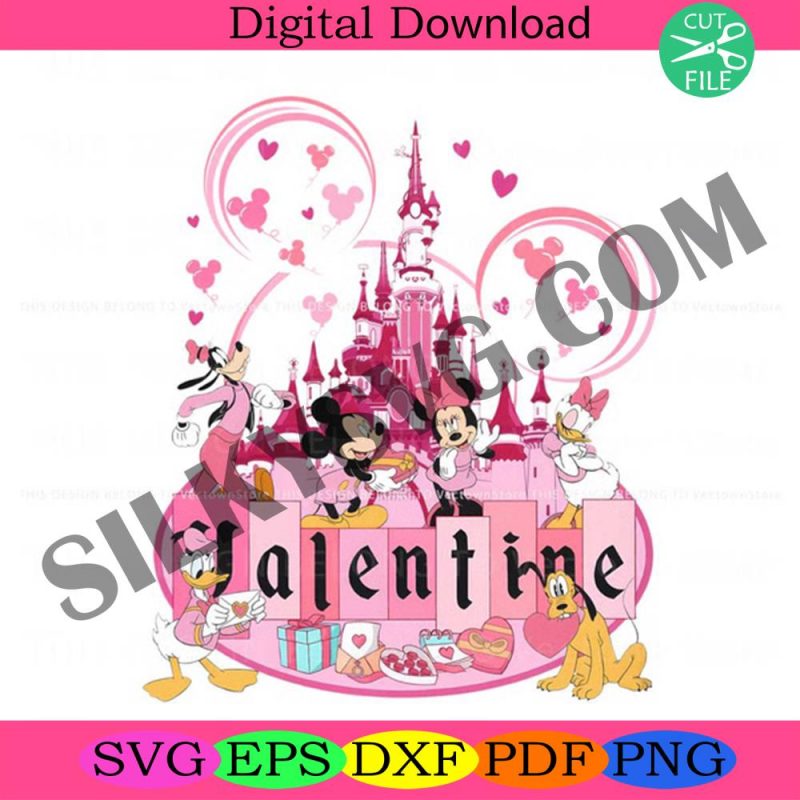 mickey-and-friends-valentine-castle-png-trending-digital-file