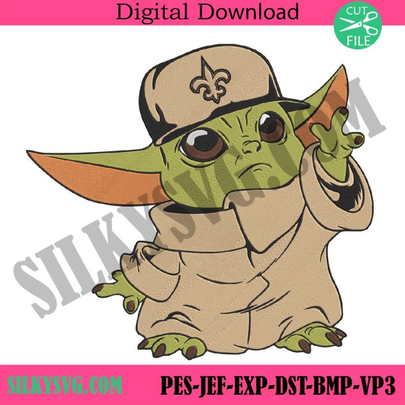 new-orleans-saints-cap-baby-yoda-embroidery-design-download