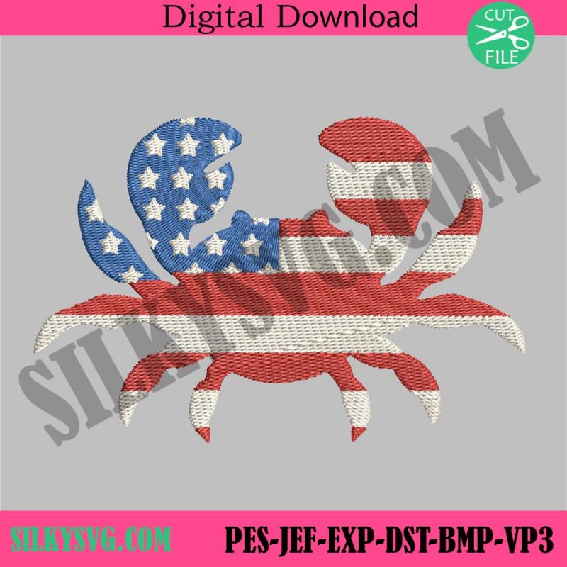 american-flag-embroidery-crab-flag-machine-embroidery-design-fourth-of-july-embroidery-design-machine-embroidery-digital-embroidery-file