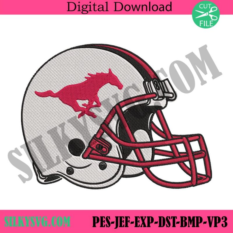 smu-mustangs-helmet-machine-embroidery-digitizing