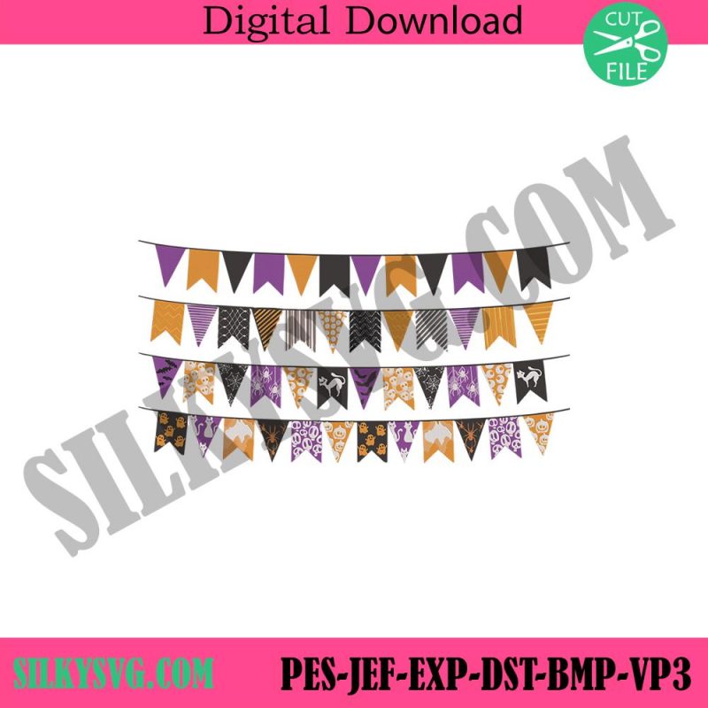 halloween-party-flags-machine-embroidery-digital-download-file-halloween-flags-garland-embroidery-design-download-spooky-season-embroidery-desgin-file