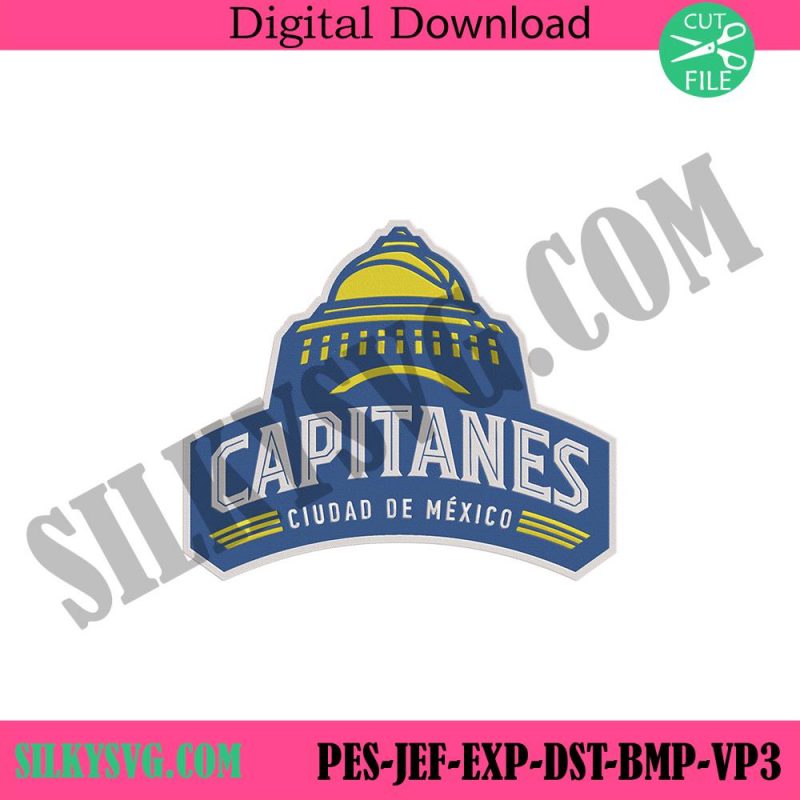 mexico-city-capitanes-logo-machine-embroidery-digital-design-download-mexico-city-capitanes-embroidery-instant-design-file-mexico-city-capitanes-embroidery-file