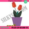 tulips-flowers-pot-with-worm-embroidery-design-instant-download-file