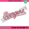 Ranger MLB Wordmark Logo Machine Embroidery