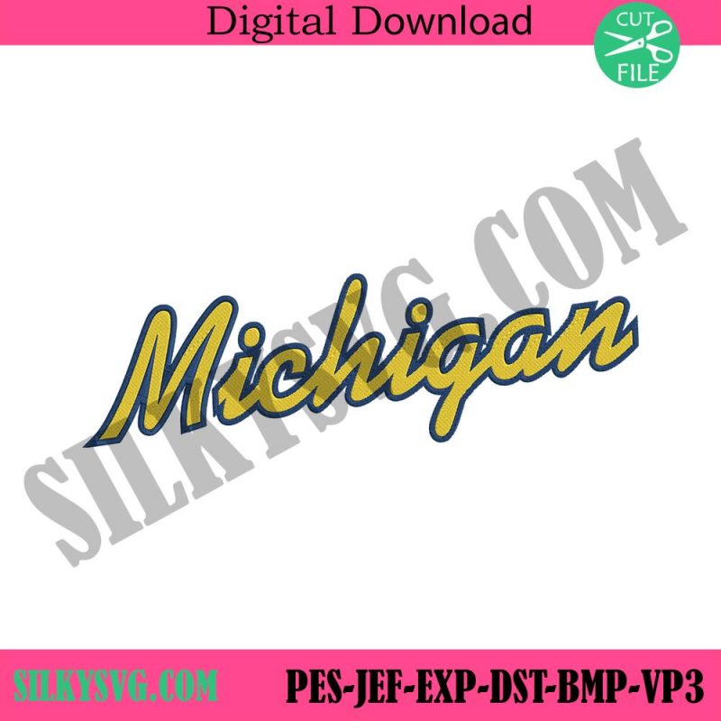 michigan-wordmark-logo-machine-embroidery-michigan-wolverines-text-logo-ncaa-embroidery