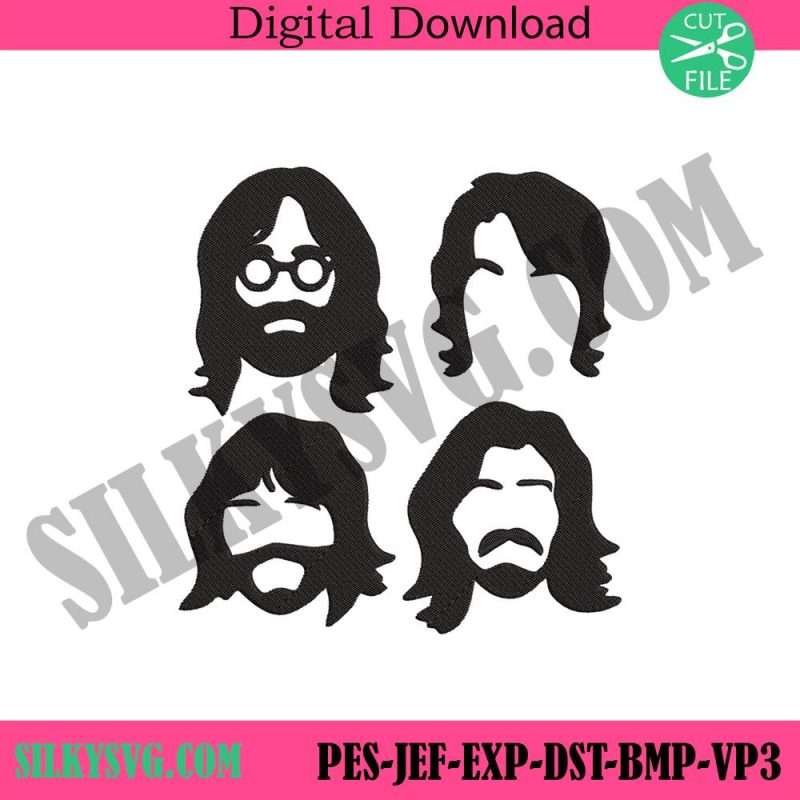 famous-face-silhouette-embroidery-instant-download-the-beatles-face-clipart-machine-embroidery-download-file-beatles-music-group-embroidery-design-download