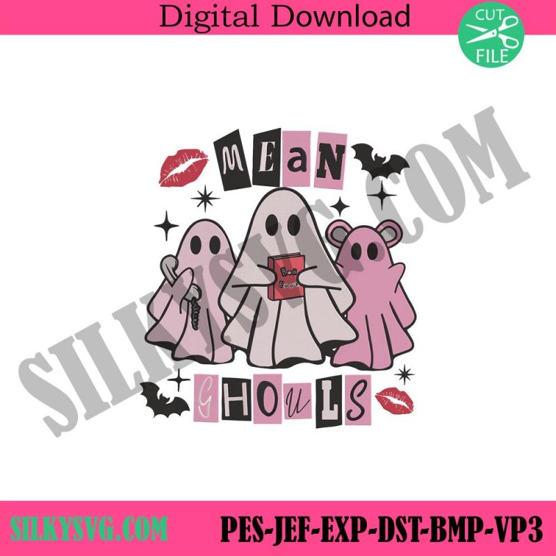 mean-ghouls-machine-embroidery-design-download-retro-ghouls-book-loves-embroidery-digital-design-file-spooky-ghost-embroidery-instant-design-download