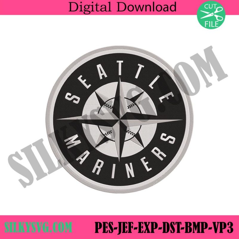 seattle-logo-black-and-white-embroidery-mlb-seattle-machine-embroidery-design