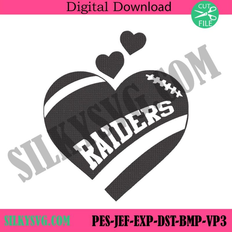 raider-football-heart-logo-machine-embroidery-oakland-raiders-logo-embroidery