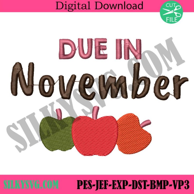 due-in-november-apple-embroidery-design-instant-download