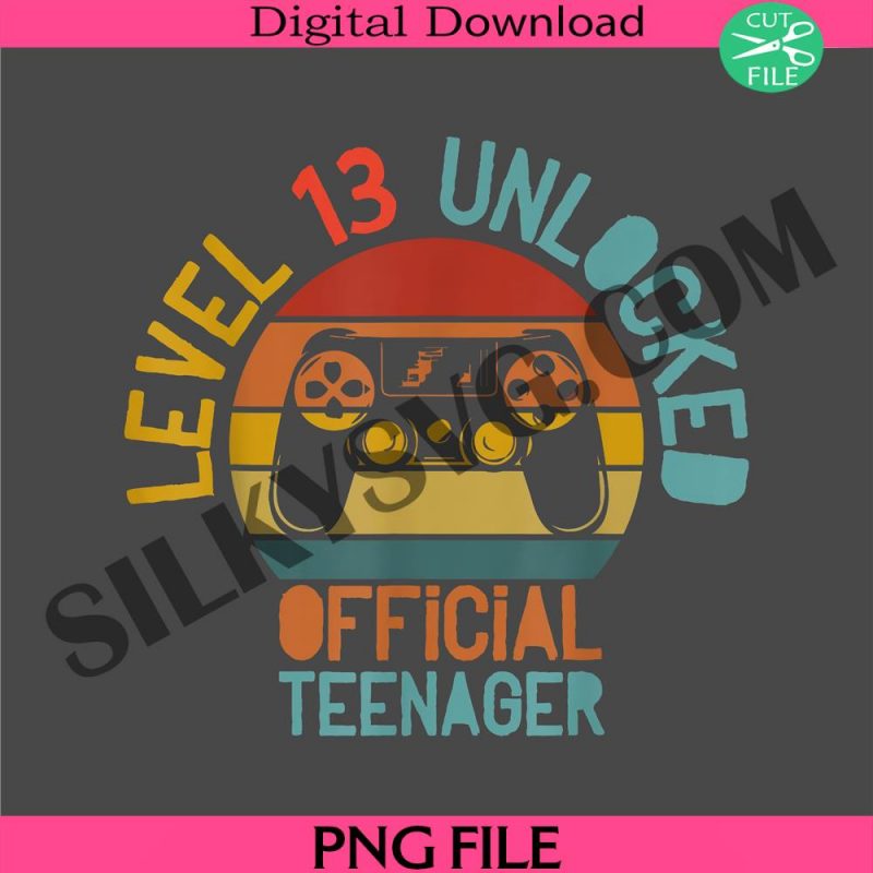 adorable-level-13-unlocked-official-teenager-png-funny-13th-birthday-gift-png-game-day-png-teenager-png-birthday-png-game-png