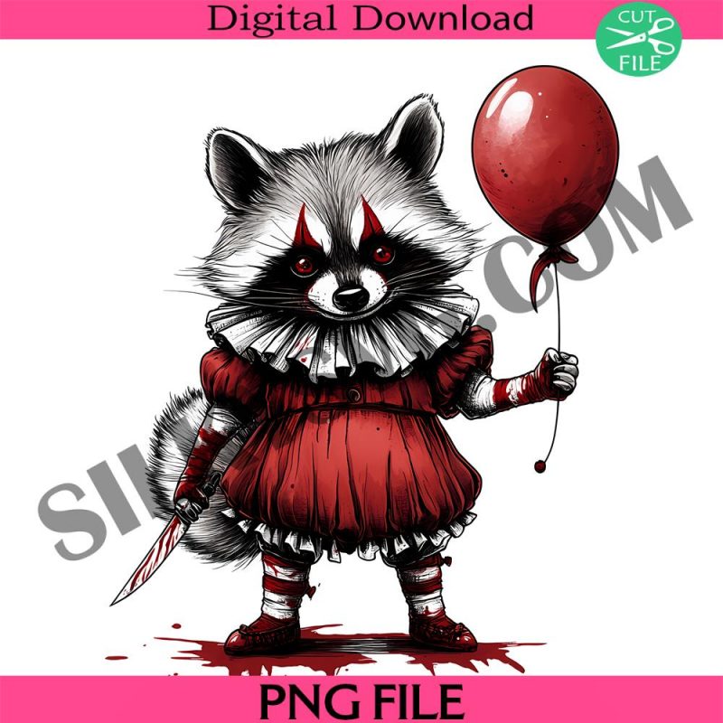 raccoon-png-raccoon-clown-png-cosplay-png-horror-halloween-png-pennywise-png-clown-png-halloween-png-spooky-season-png