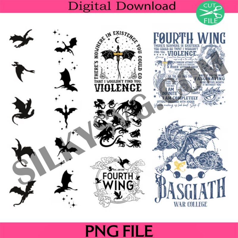 fourth-wing-png-stencil-basgiath-digital-file-rebecca-yarros-png-fourth-wing-png-xaden-riorson-dragon-rider-png-bo