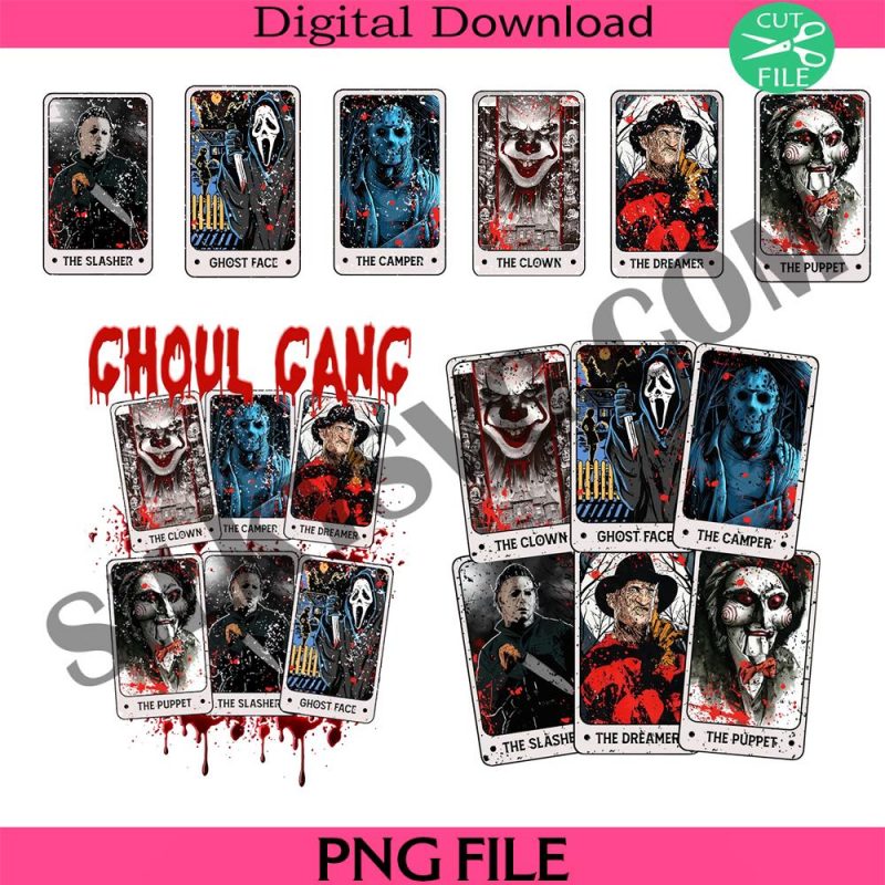 bundle-halloween-tarot-card-character-png-ghoul-gang-horror-movie-png-ghostface-the-camper-the-sla