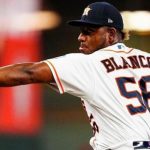 Ronel Blanco of the Houston Astros pitches the first no-hitter of the league