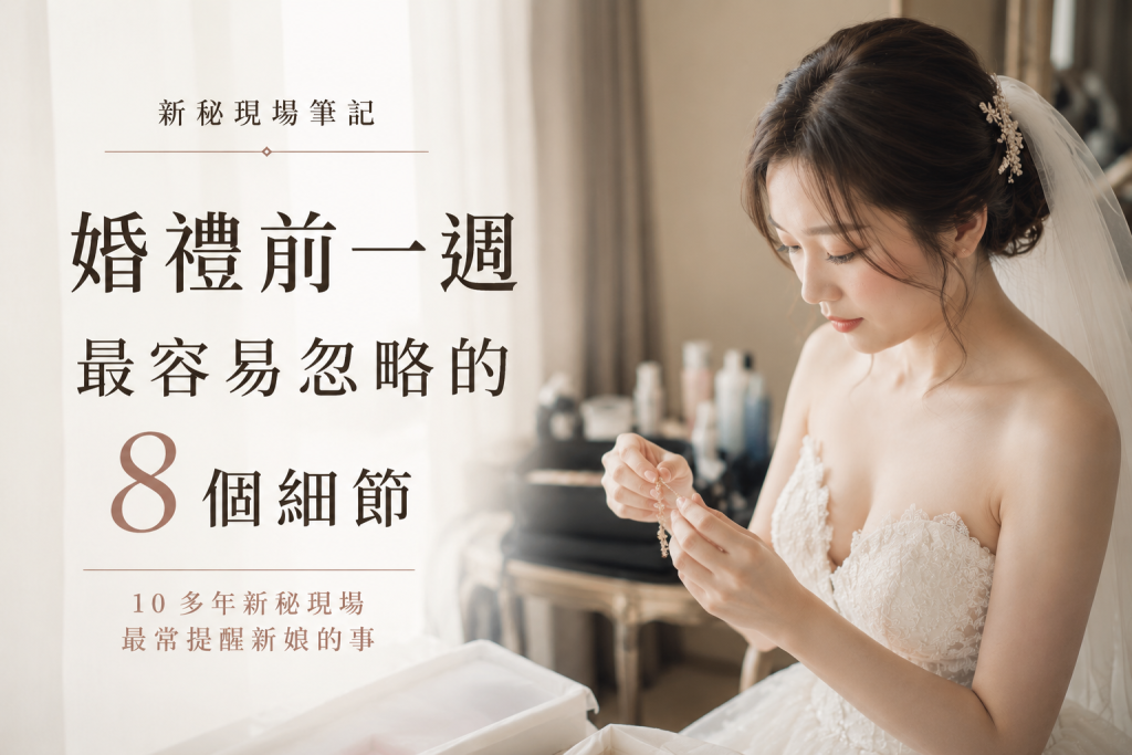 婚禮前一週最容易忽略的 8 個細節