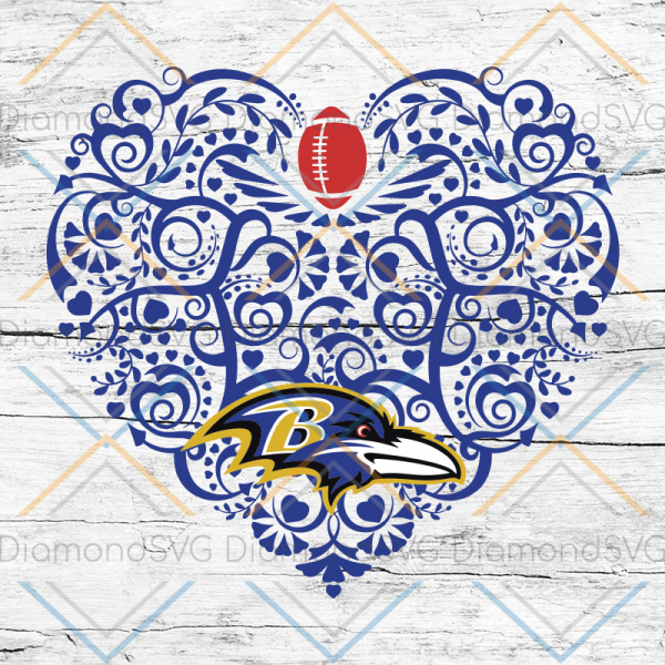 Baltimore Ravens, Heart SVG, NFL Svg, Football Svg, Cricut File, Svg