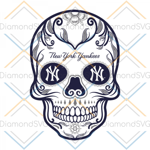 MLB New York Yankees Skull Svg, New York Yankees Digital Download