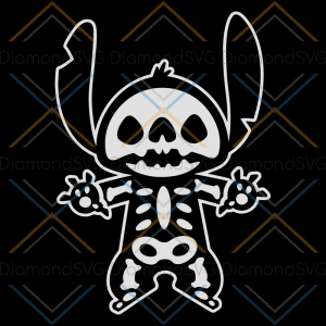 Stitch Halloween Skeleton Svg, Cricut File, Stitch Svg, Halloween