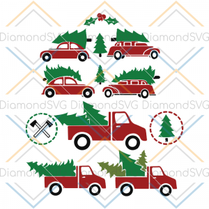Christmas Truck svg, Christmas Trees with Car and Truck Cut File in SVG, DXF, PNG, Christmas Car