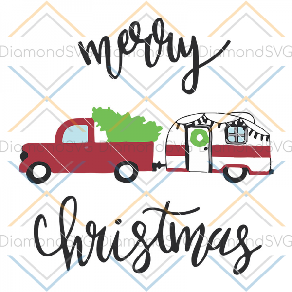Free Printable Merry Christmas Red Truck svg, Christmas Red Truck svg Digital Download