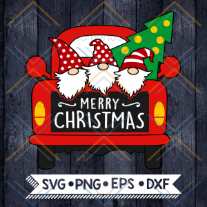 Merry Christmas Gnome Truck Svg